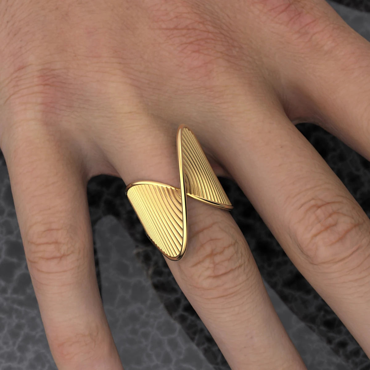 Aurine Geometric Ring
