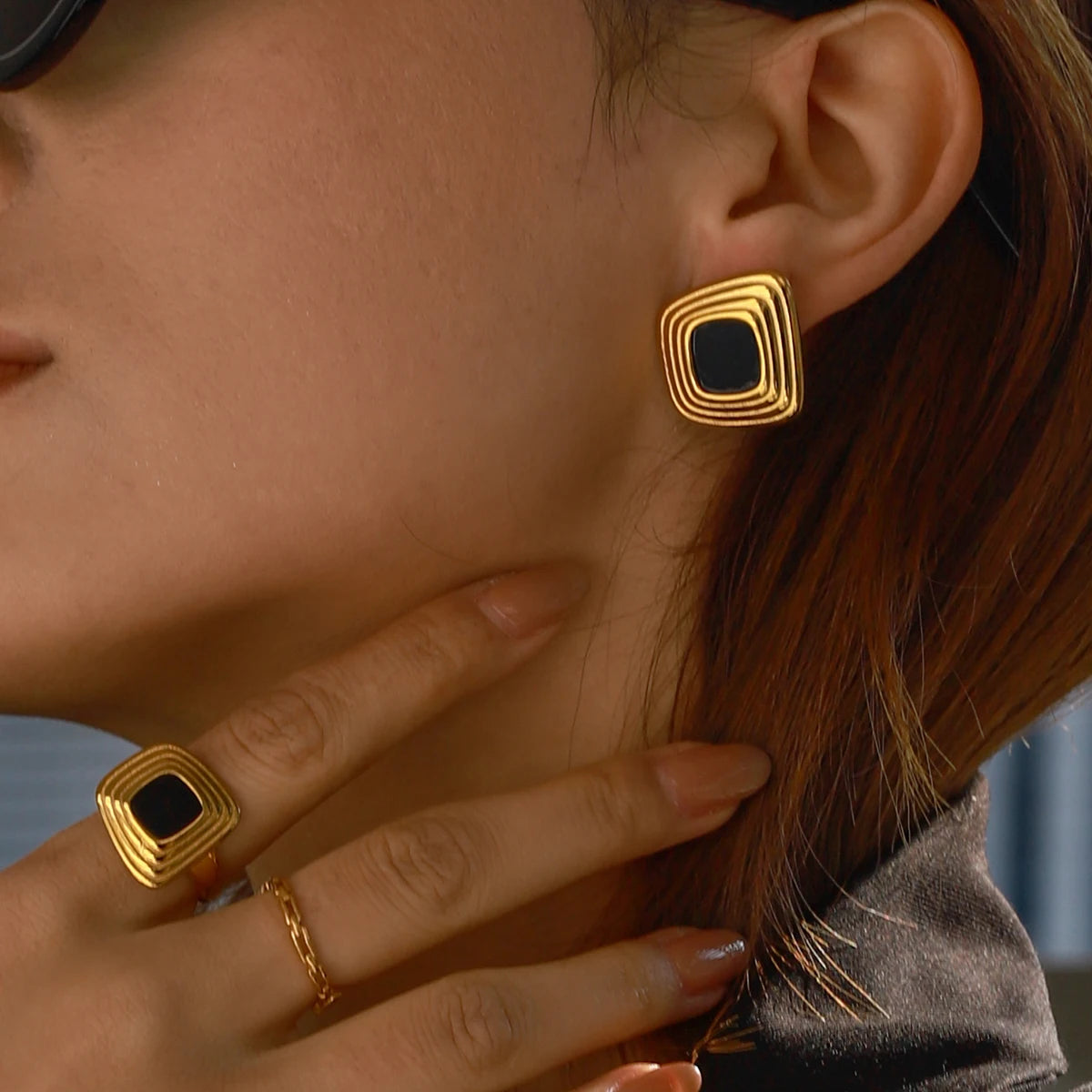 Liora Geometric Stud Earrings