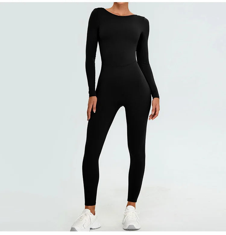 Overall Long Sleeve Fitness Jumpsuit