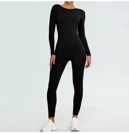 Overall Long Sleeve Fitness Jumpsuit