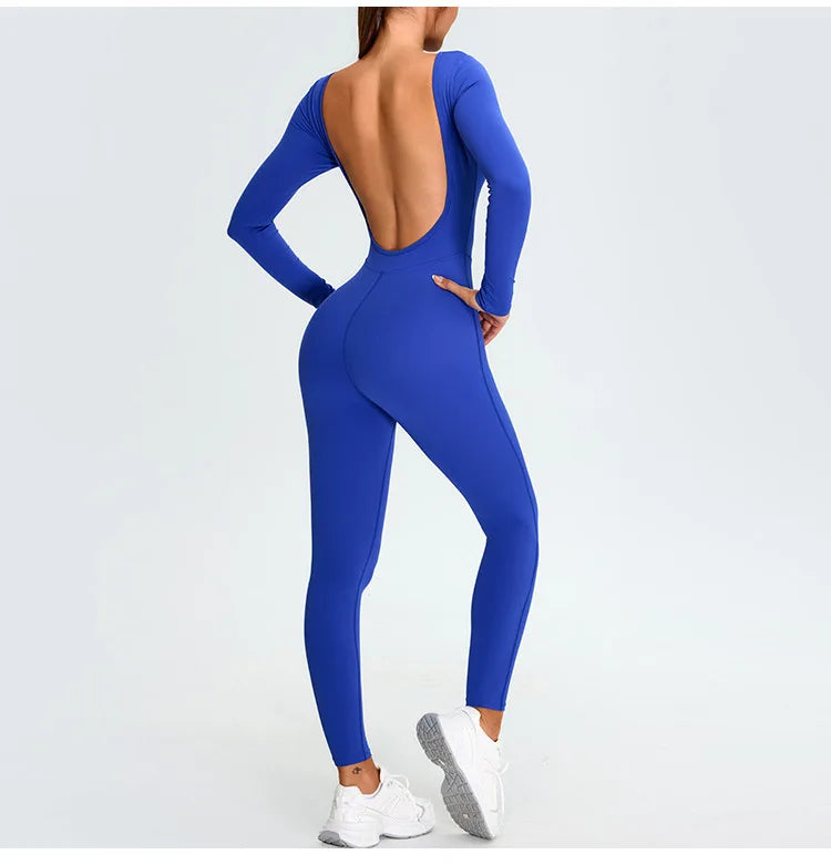 Overall Long Sleeve Fitness Jumpsuit