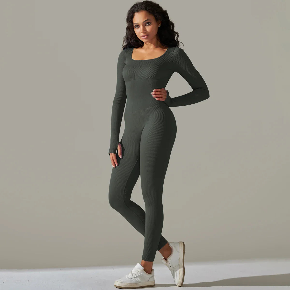 Match Long Sleeve Fitness Jumpsuit