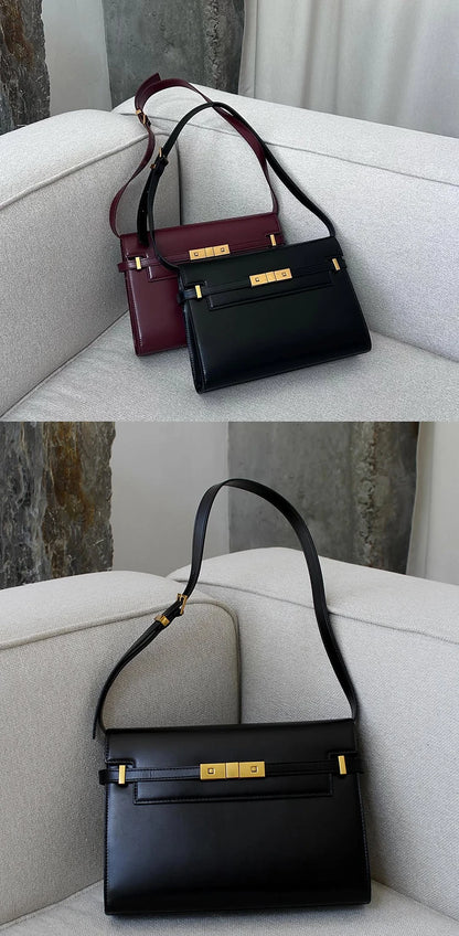 Manhattan Elegance Leather Shoulder Bag