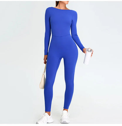 Overall Long Sleeve Fitness Jumpsuit