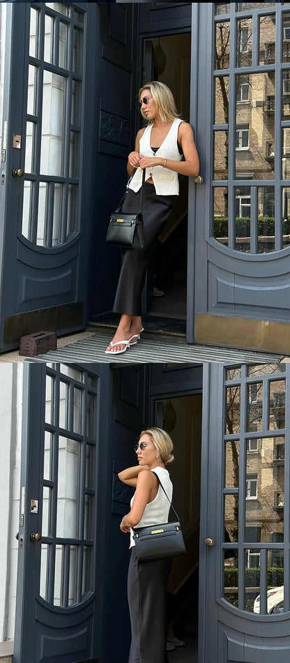 Manhattan Elegance Leather Shoulder Bag
