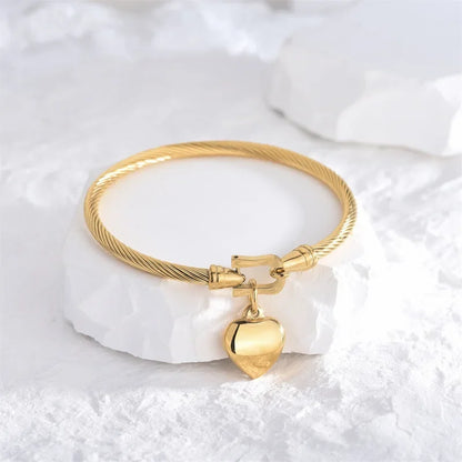 Eira Heart Charm Bangle