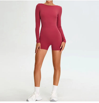 Overall Long Sleeve Fitness Playsuit