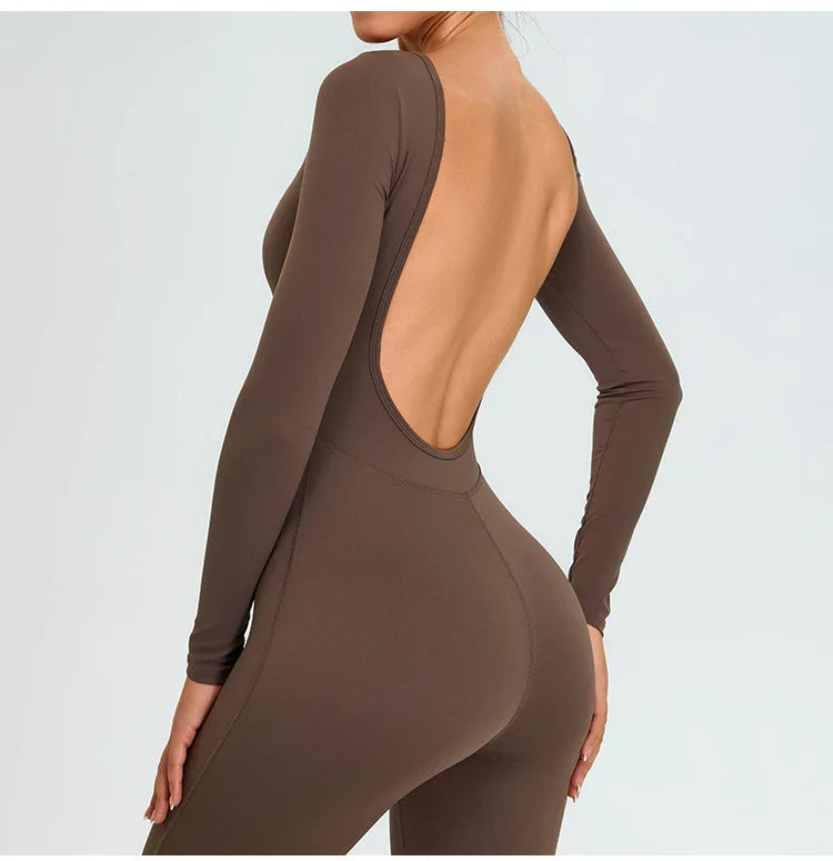 Overall Long Sleeve Fitness Jumpsuit