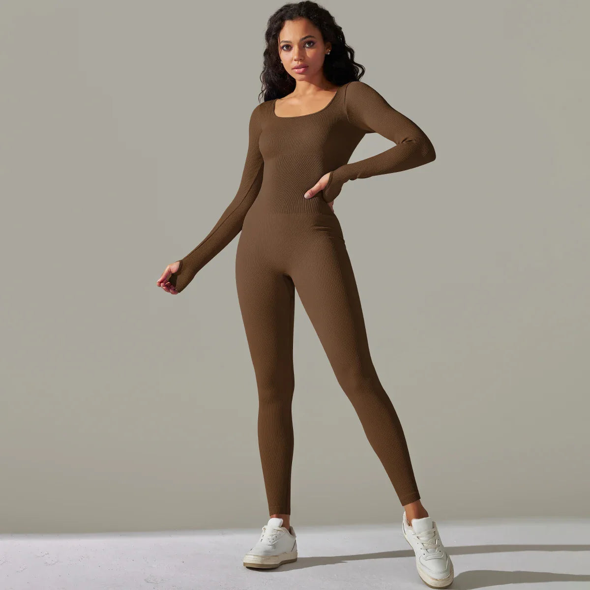 Match Long Sleeve Fitness Jumpsuit