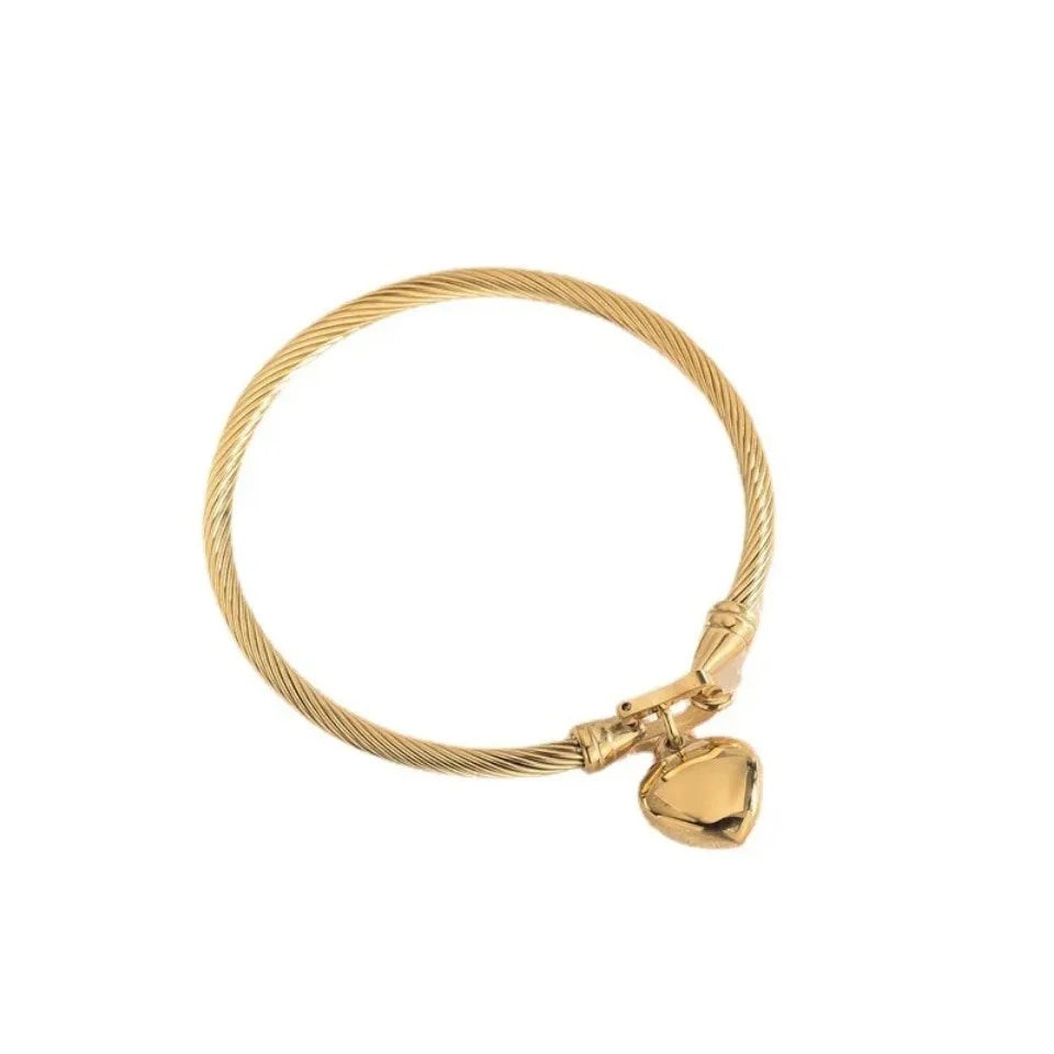 Eira Heart Charm Bangle