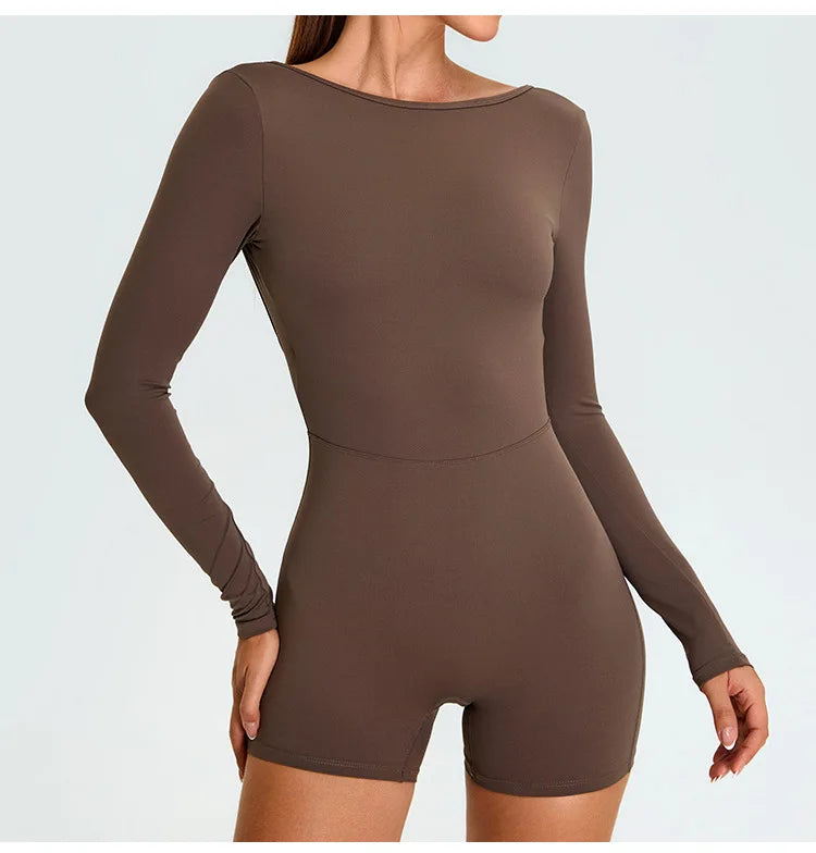 Overall Long Sleeve Fitness Playsuit