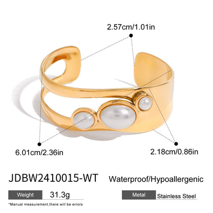 Uworld Vintage18k Gold Color Plated Stainless Steel Natural Stone Tiger Eye Stone Smooth Hollow Bracelet Women's Accessories Par